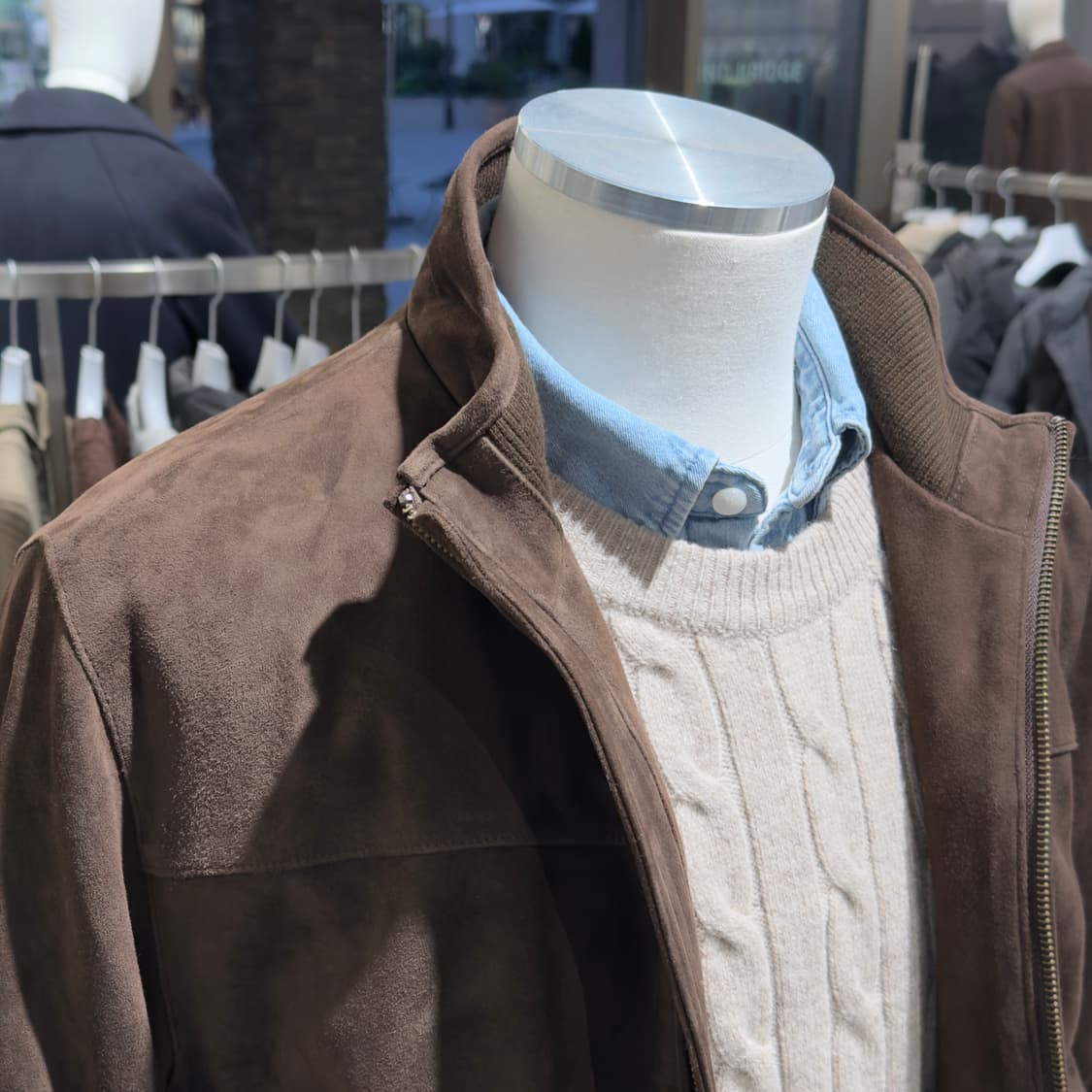 [새상품] 브룩스브라더스 염소가죽 스웨이드 집업 블루종 상품이미지3