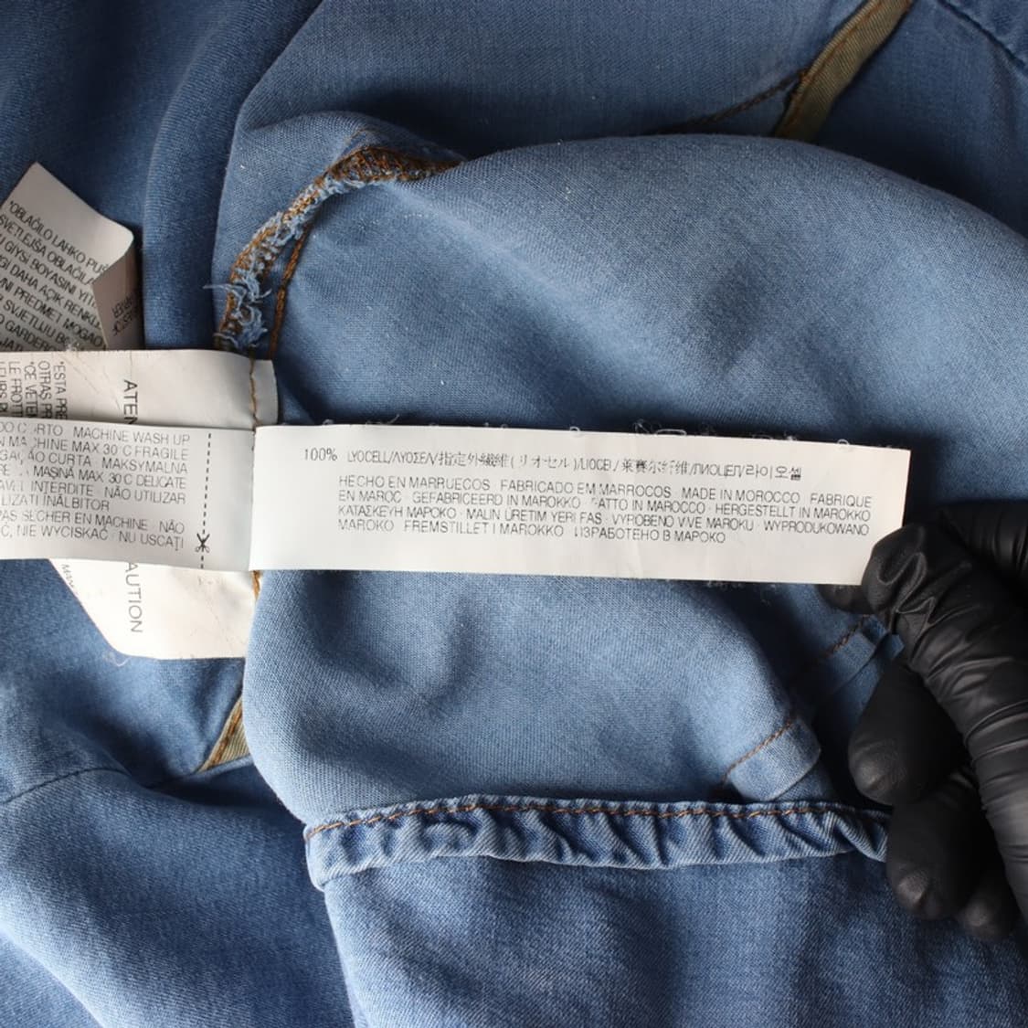 ZARA 워싱 디테일 리오셀 데님 셔츠 L 상품이미지6