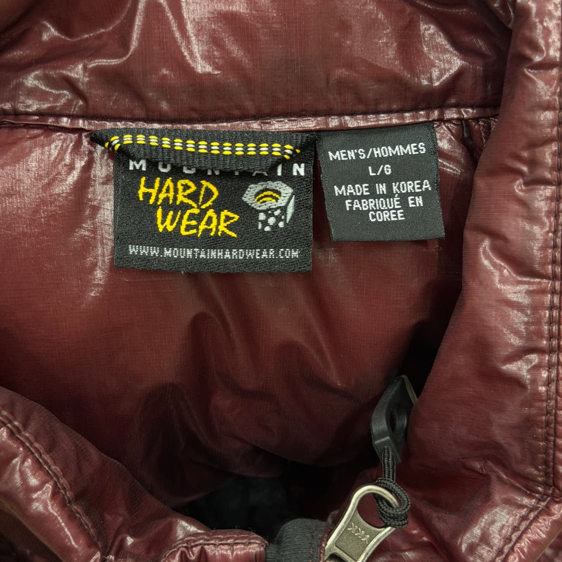 마운틴하드웨어 경량 패딩 자켓 버건디 레드 L 상품이미지5