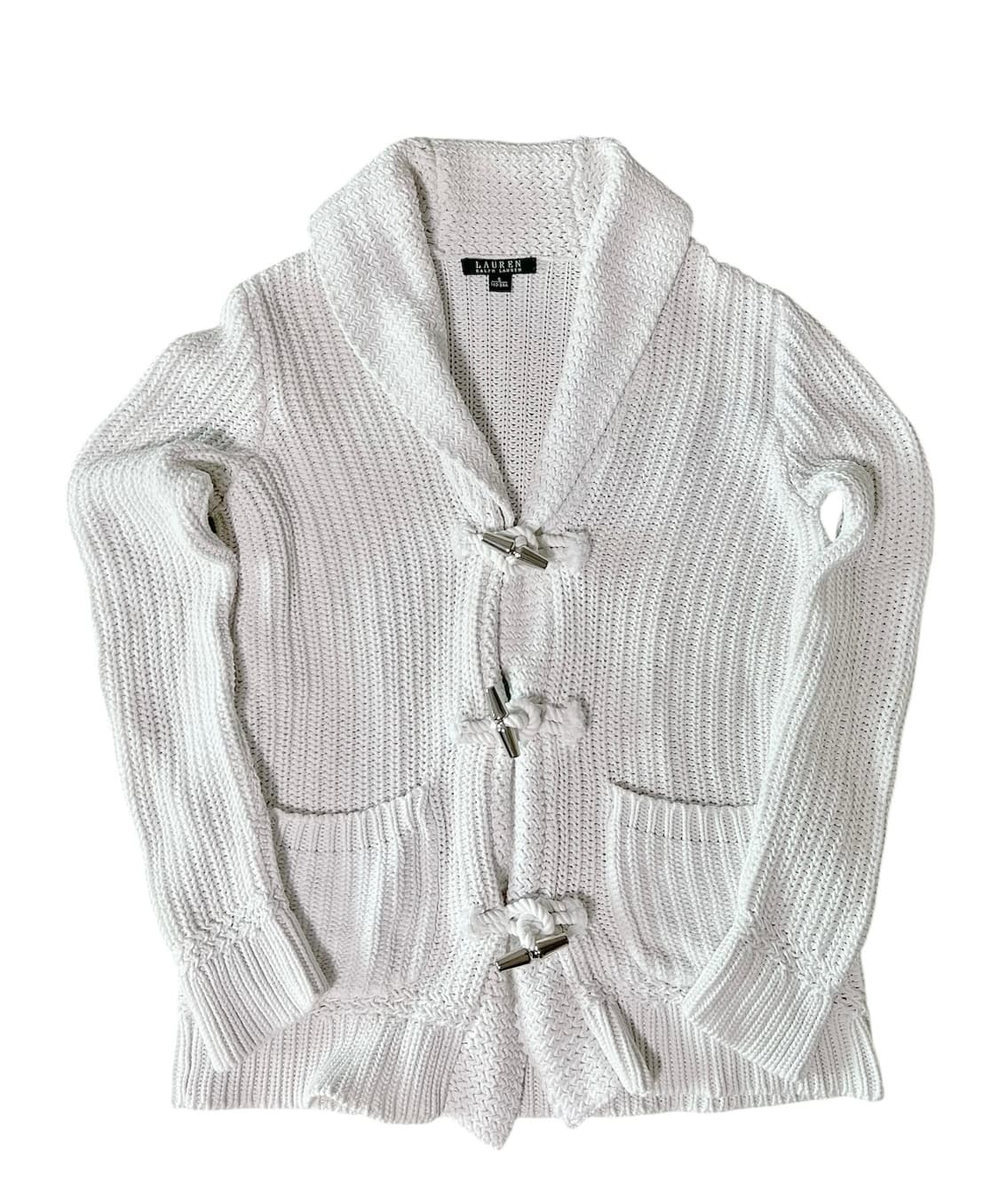 폴로 랄프로렌 화이트 숄카라 토글 니트 가디건 S 상품이미지1