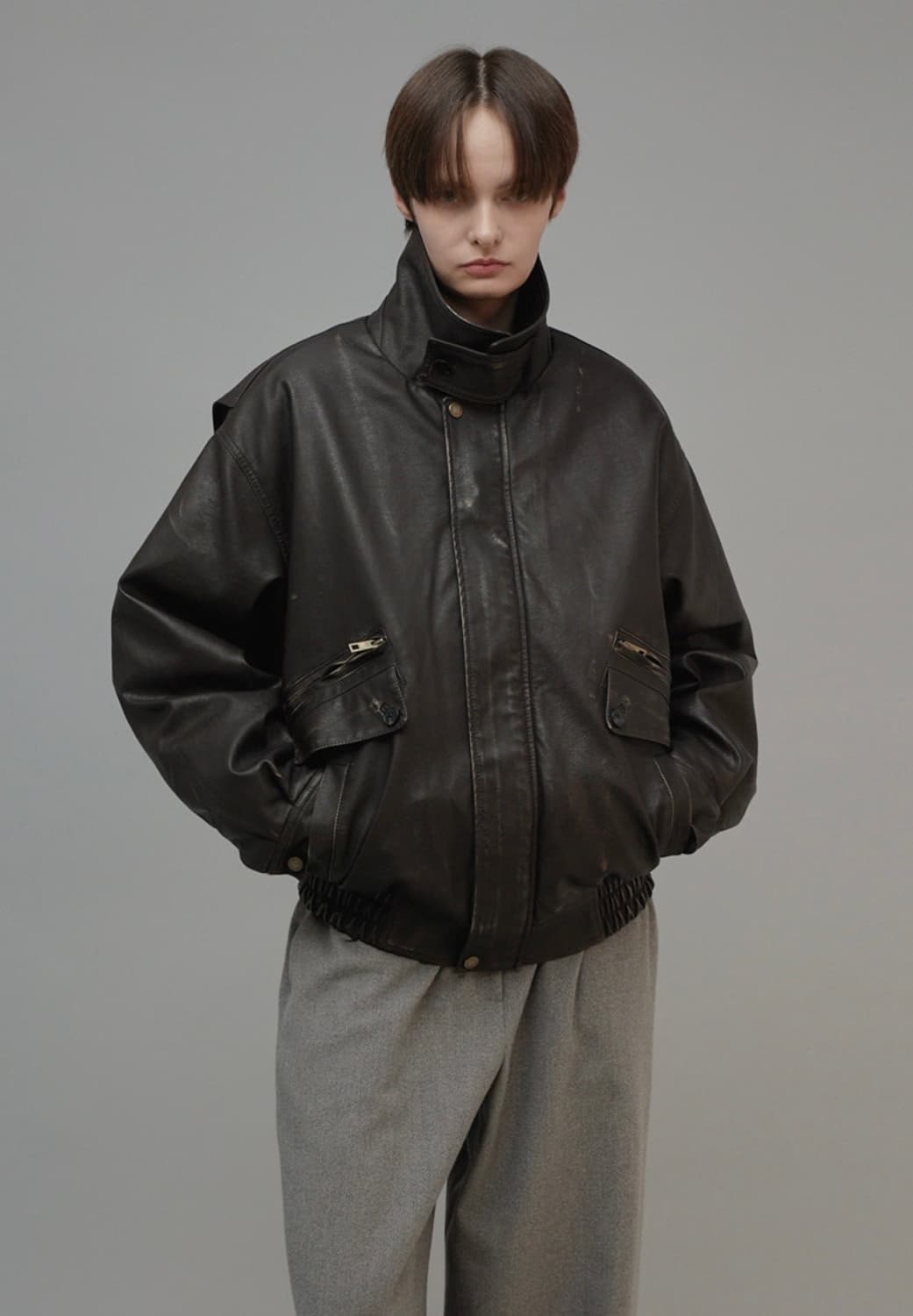 프롬웨얼 Oversized Washed Bomber Jacket 상품이미지6