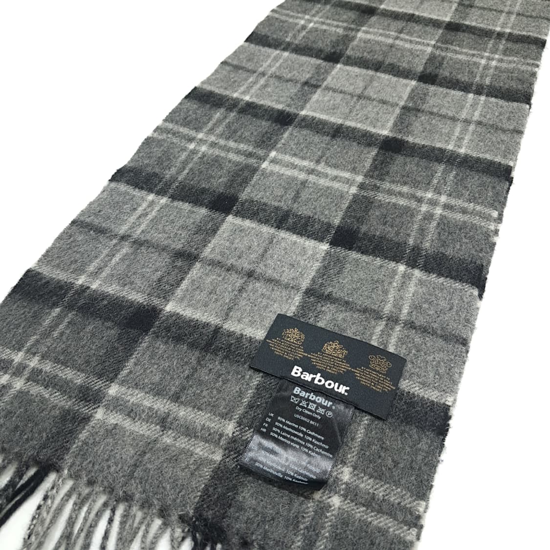MX329 바버 그레이 타탄체크 메리노 캐시미어 목도리 머플러 상품이미지2