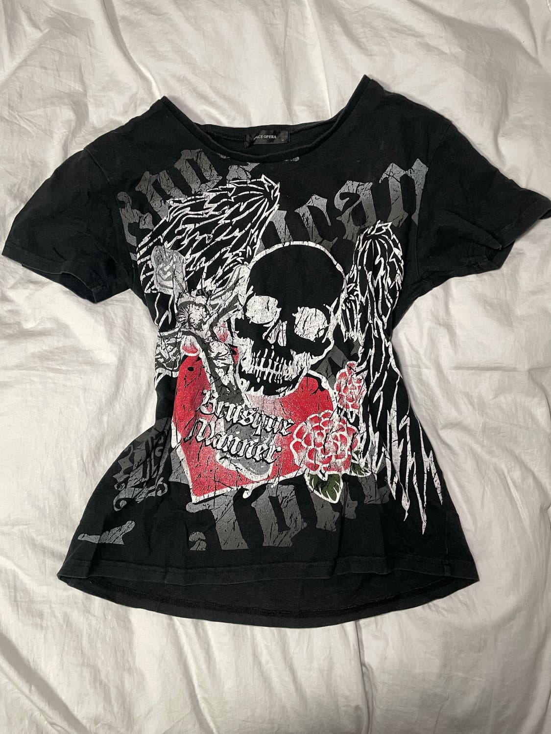 punk y2k vintage skull printing t-shirt 상품이미지1