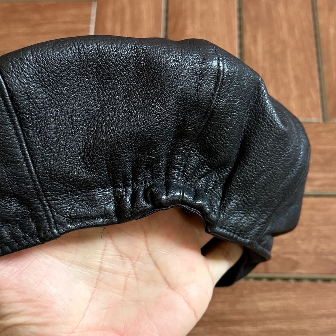 Vintage cow leather newsboy cap 상품이미지6