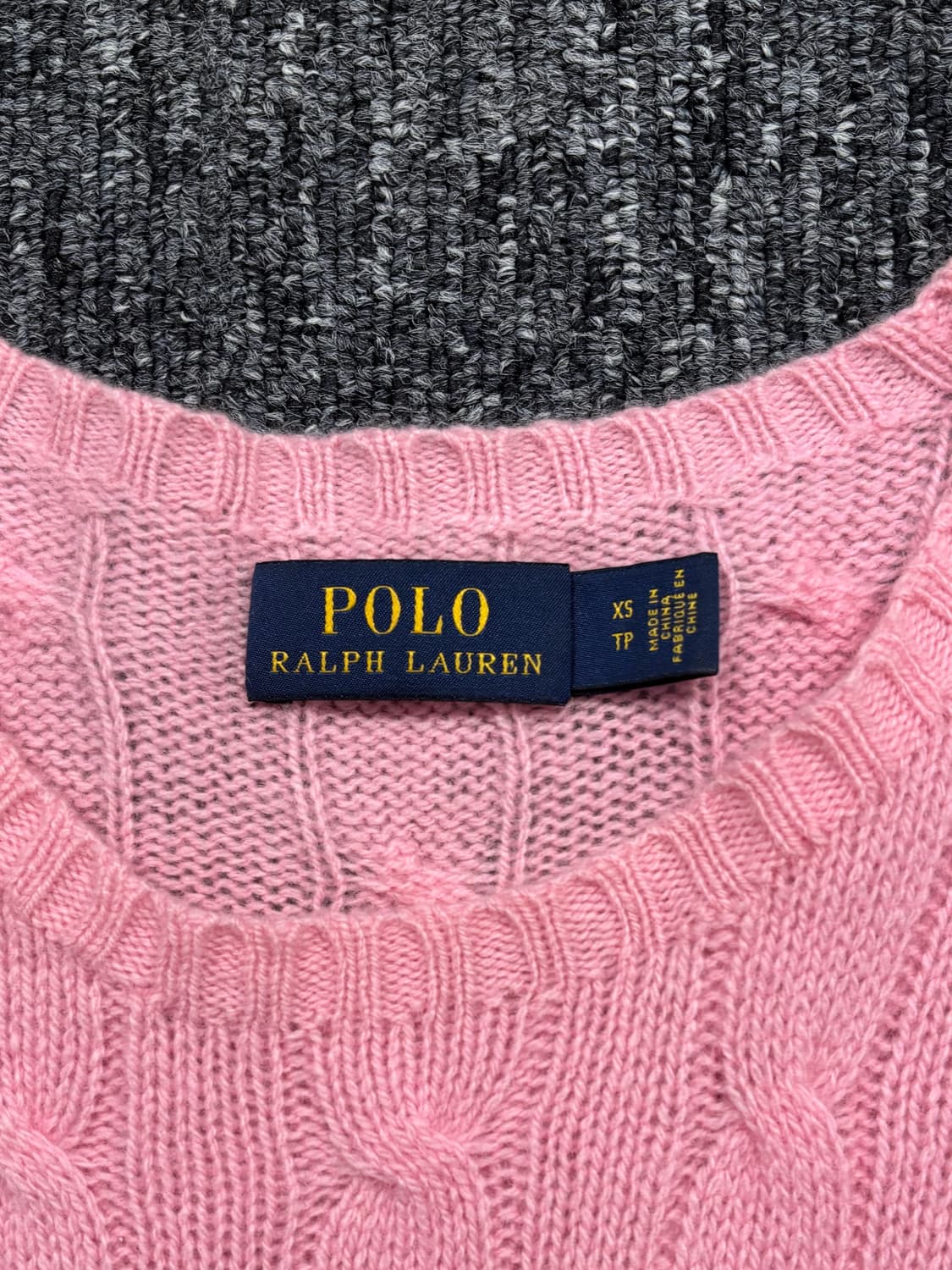 폴로 울 캐시미어 핑크 꽈배기 니트 상품이미지5