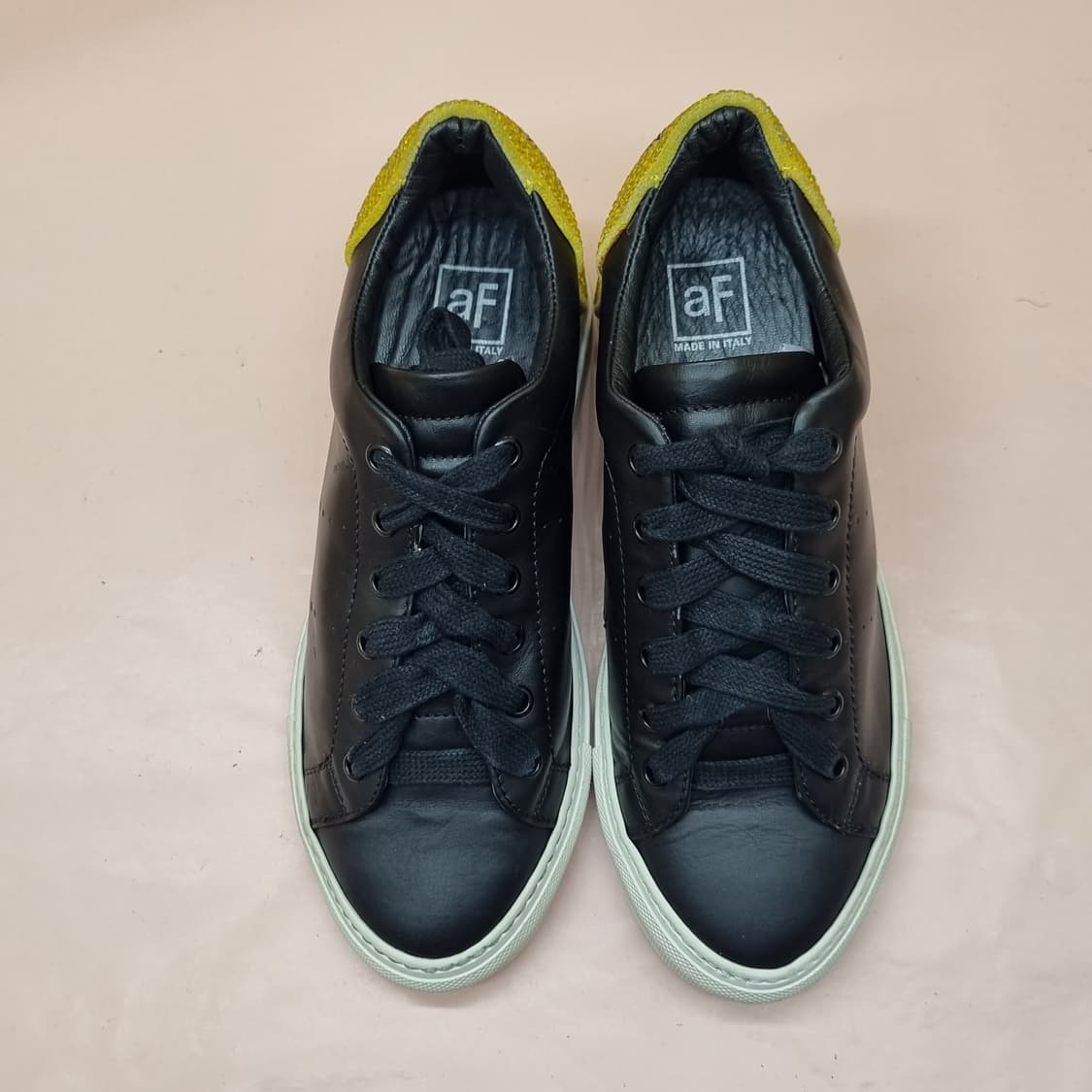 알베르토페르마니 블랙 레더 스니커즈 240 상품이미지2