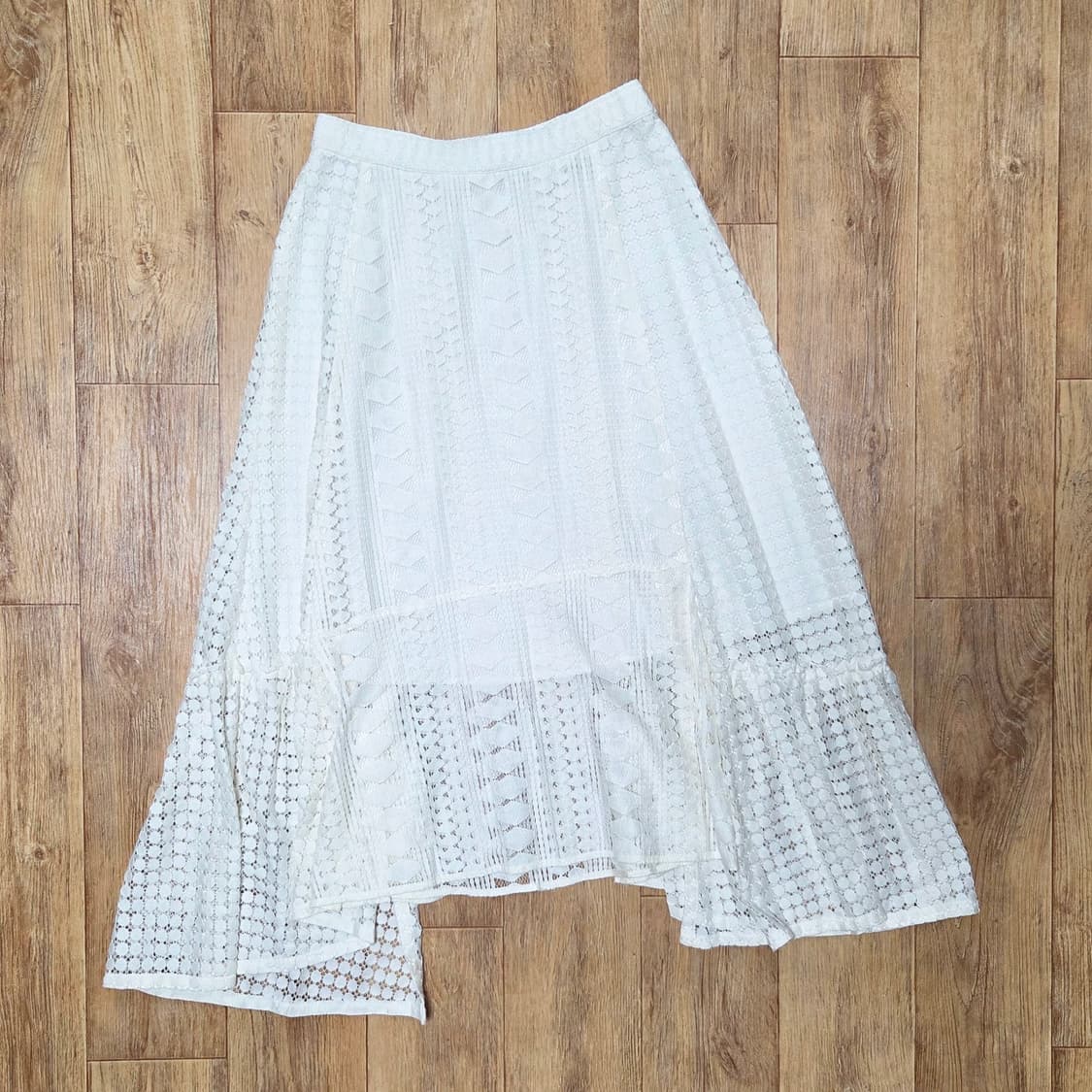 시스템(SYSTEM) 언밸런스 헴 레이스 스커트 55 상품이미지4