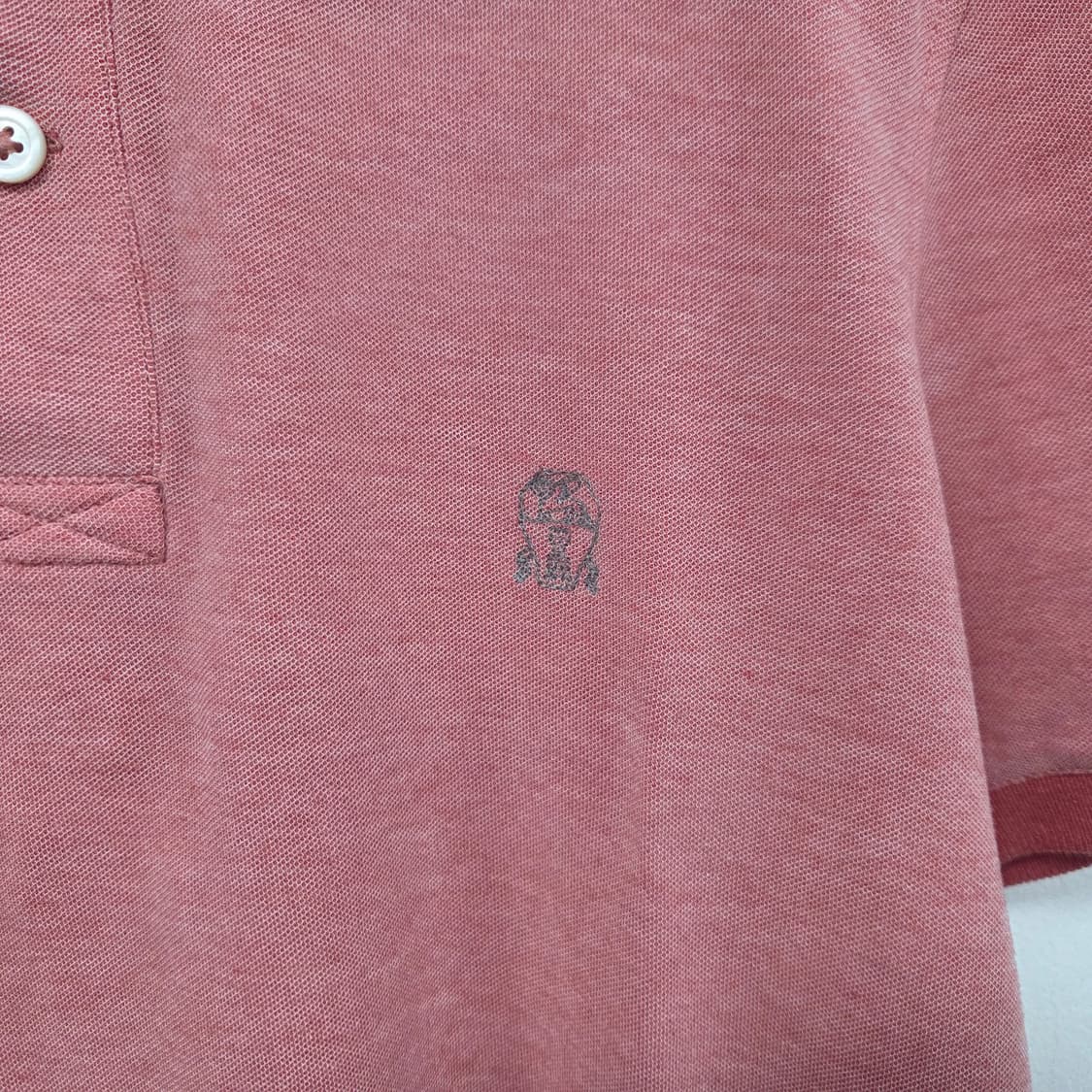 브루넬로쿠치넬리 매장판 로고 남성 반팔 티셔츠 폴로 카라티 M 핑크 상품이미지5