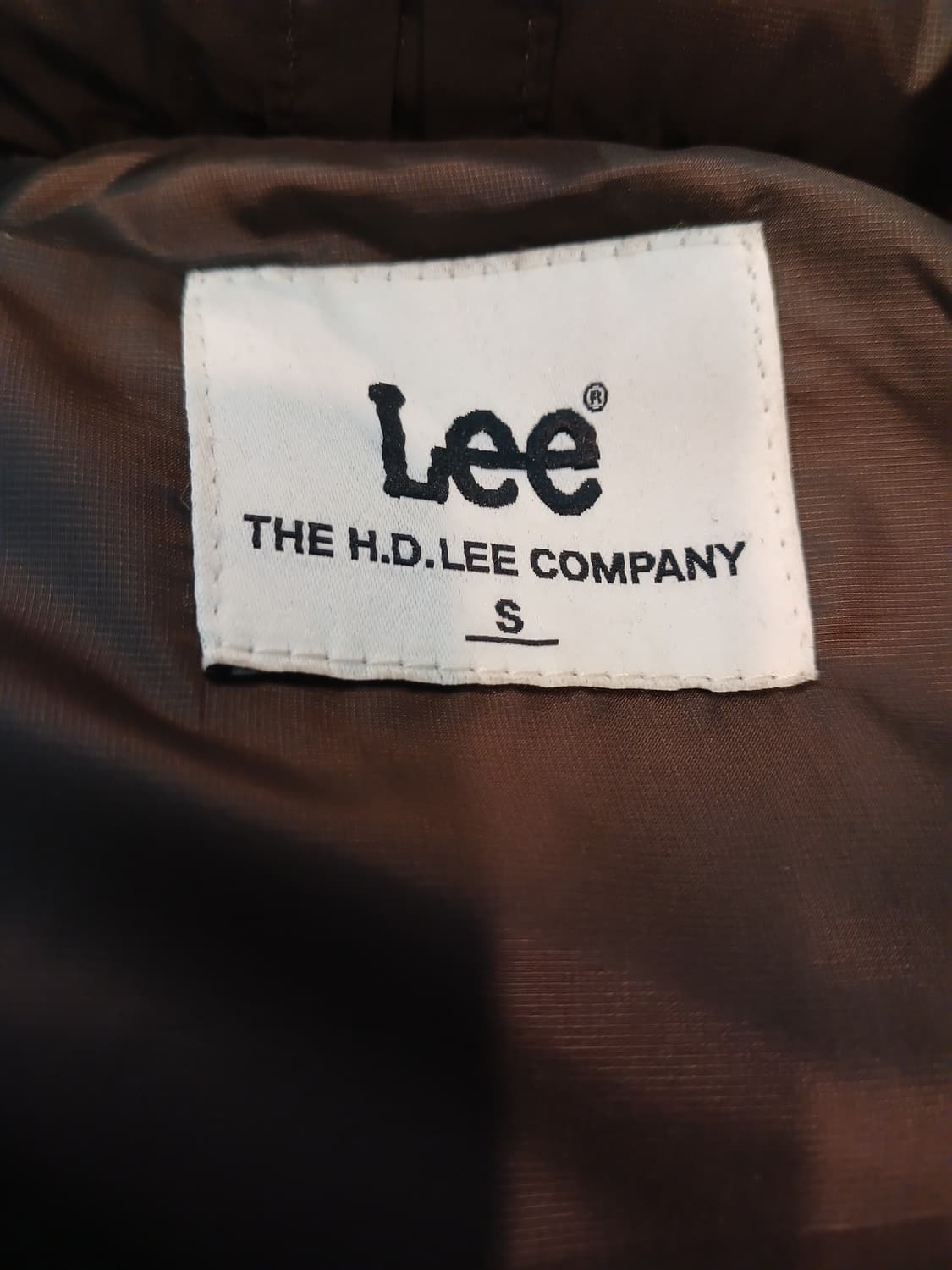 (새상품,S,90)Lee 리 우먼 크롭 숏 다운 브라운 상품이미지8