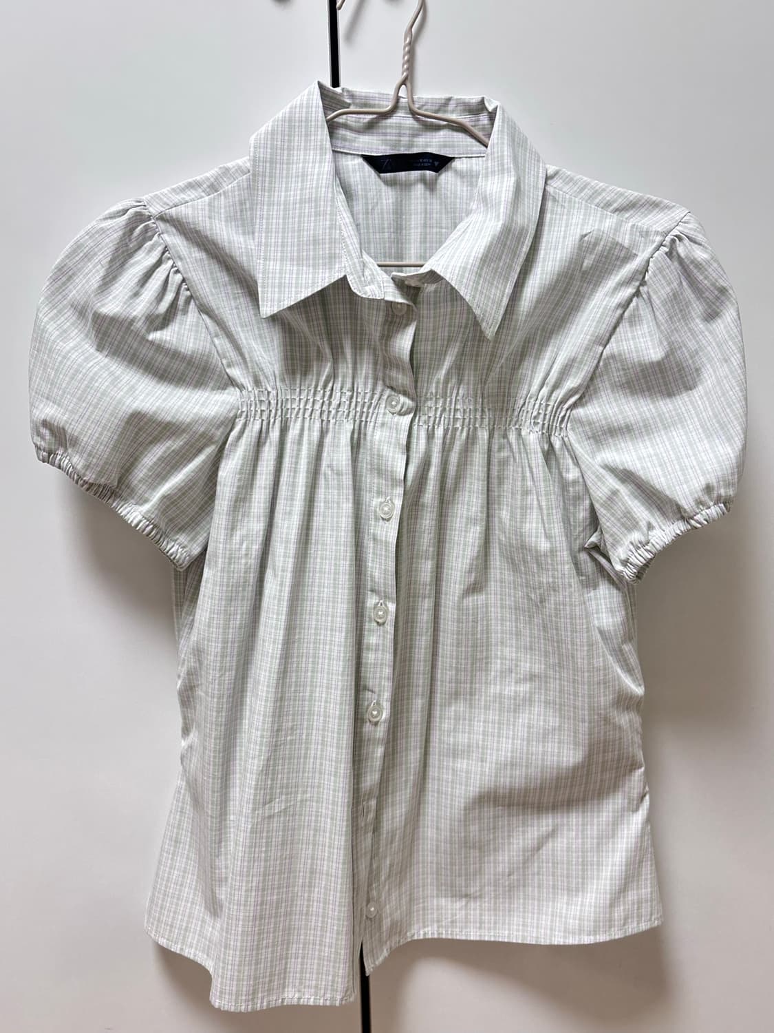Zara mint purple check shirts 상품이미지1