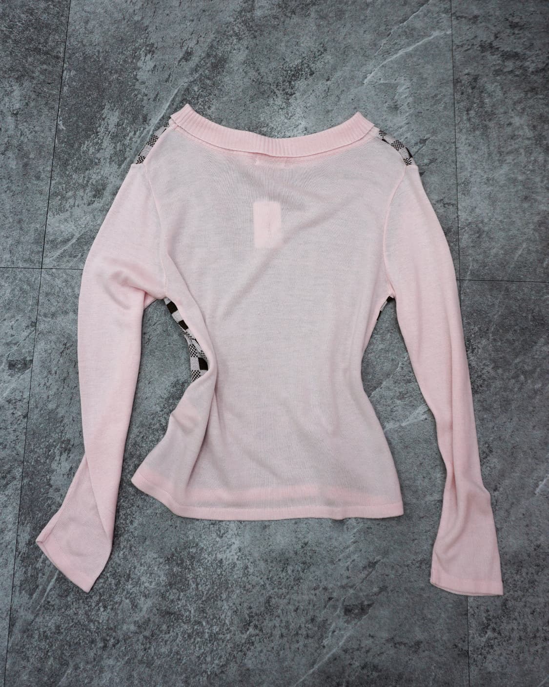 Pink Check Knit Top 상품이미지3
