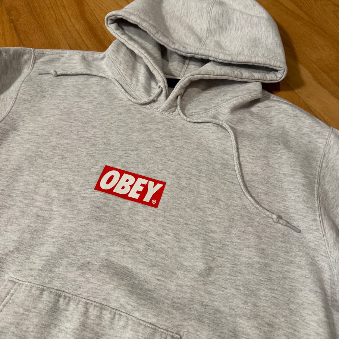 OBEY 오베이 박스로고 후드티 그레이 L 상품이미지2