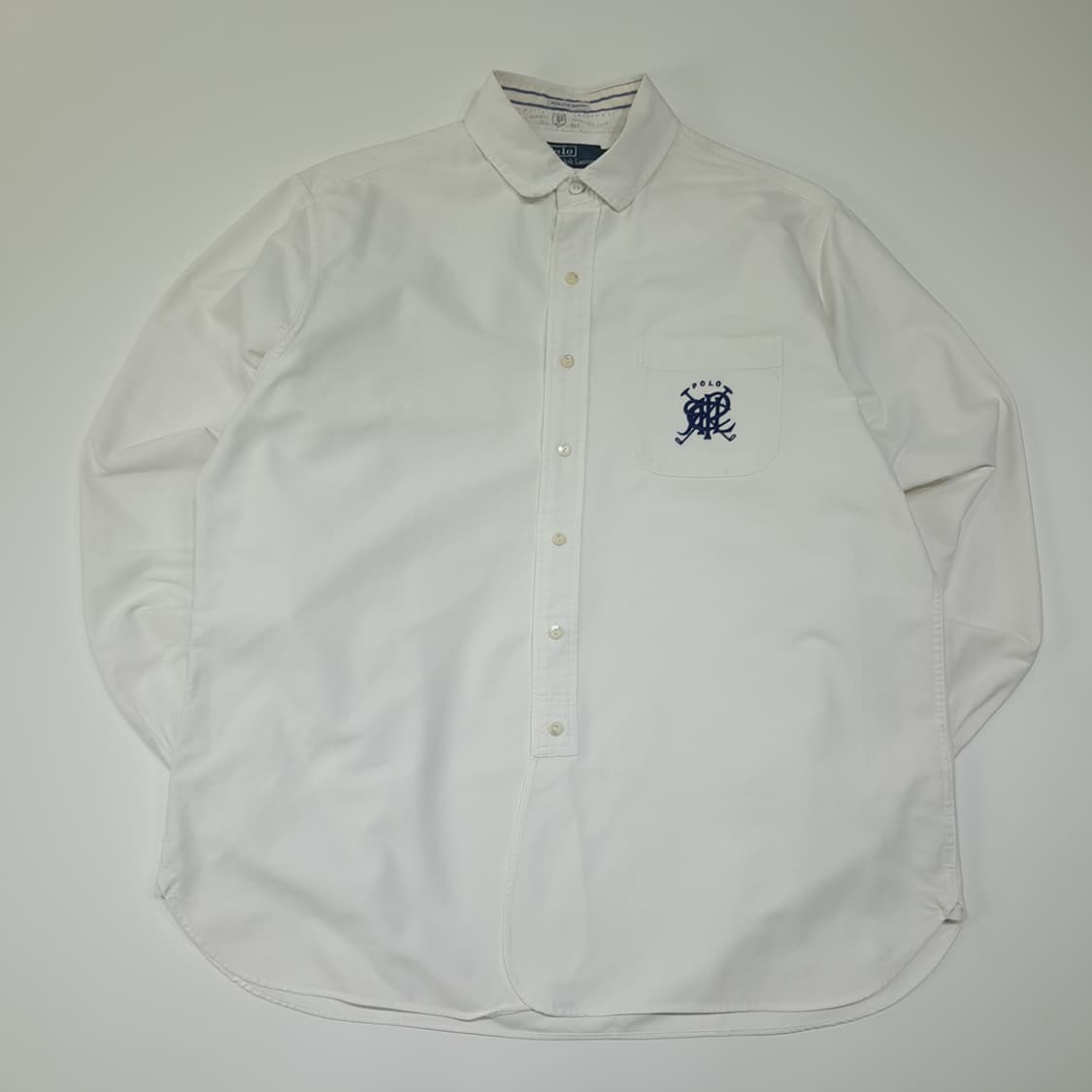 CL461 XL 폴로 90s 코튼 모노그램 화이트 옥스포드 셔츠 남방 상품이미지1