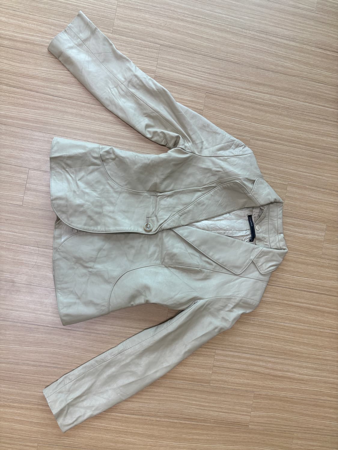 Mastina 램스킨 아이보리 원버튼 레더자켓 상품이미지3