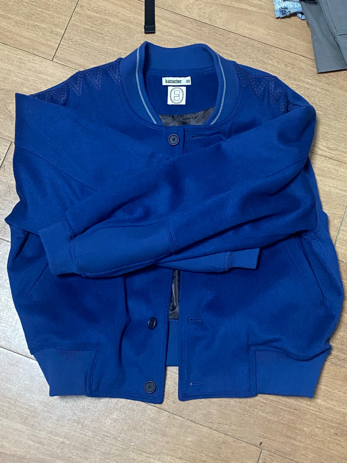 카락터 울 블루종 자켓_딥블루 상품이미지2