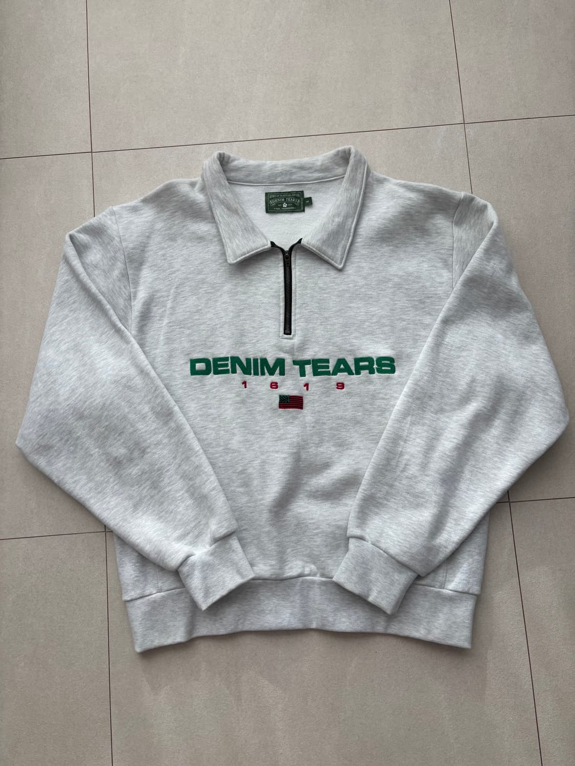 [L] 데님 티어스 하프집업 맨투맨 상품이미지1