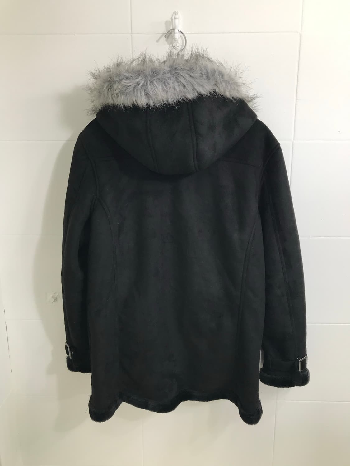 빈티지 블랙 앤 그레이 퍼 펑크 무스탕 상품이미지6