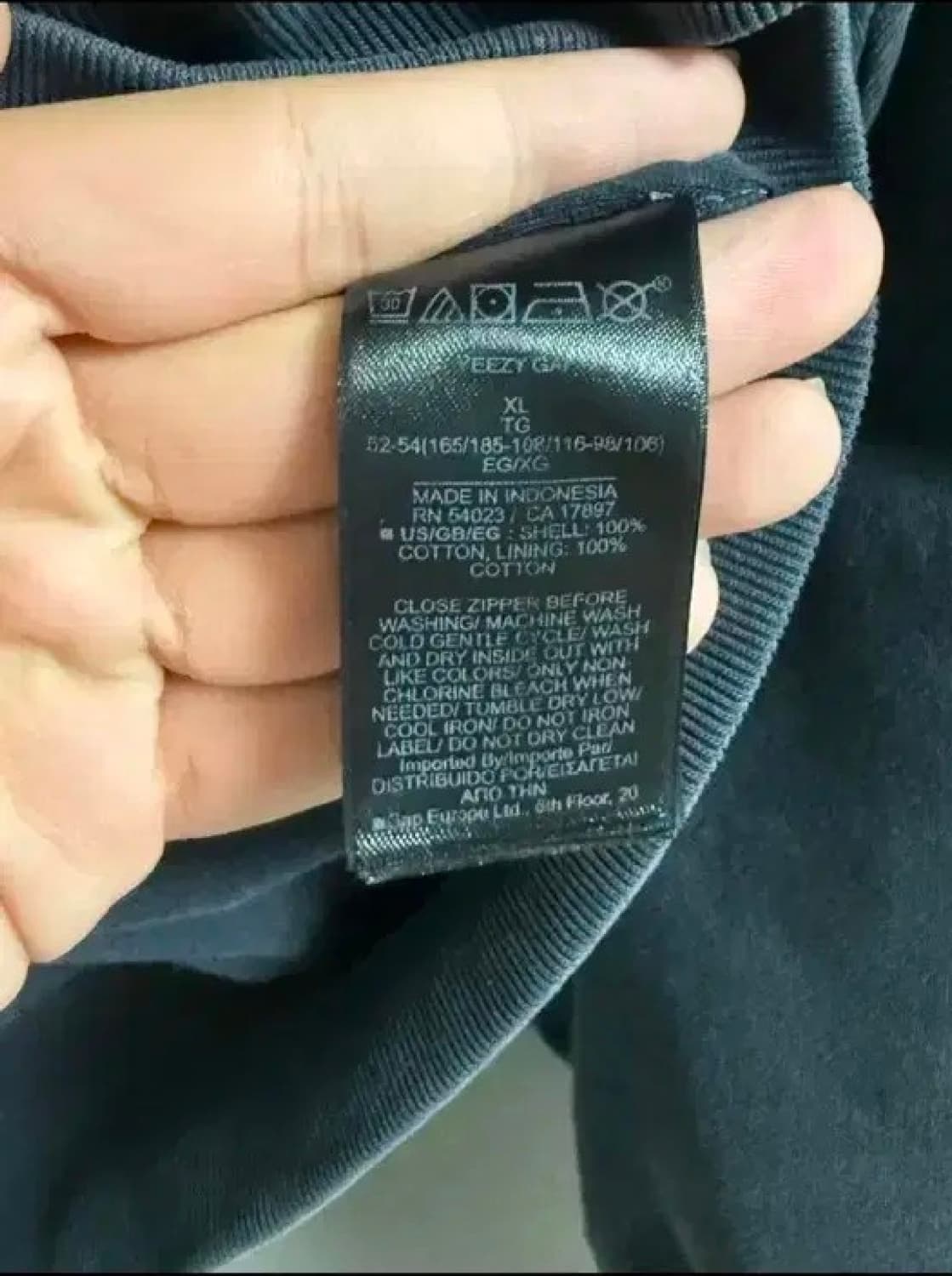 이지 갭 14 포에틱 블랙 후드 집업 XL사이즈 끈없 상품이미지3