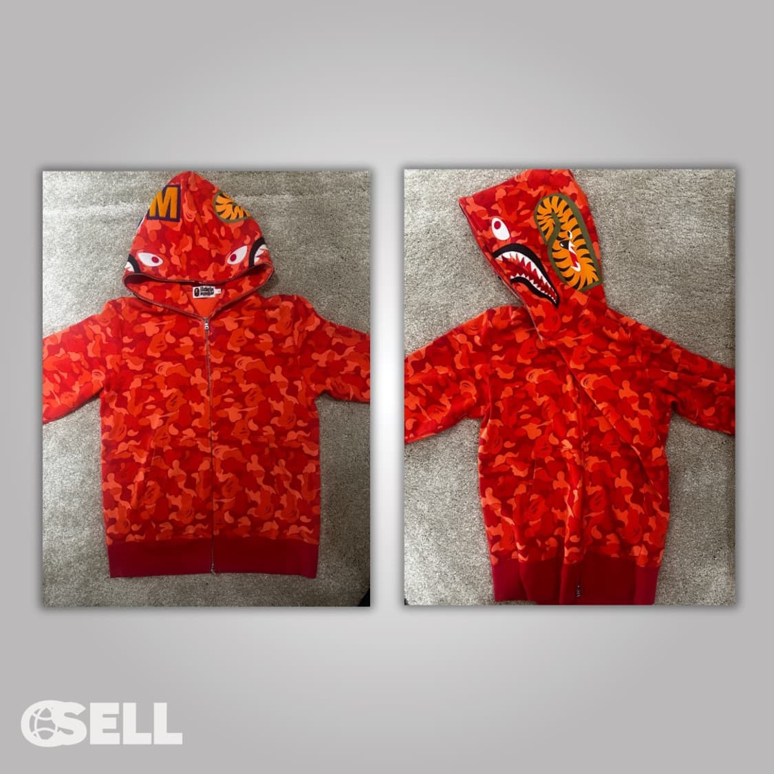 베이프 레드 샤크후드 상품이미지5