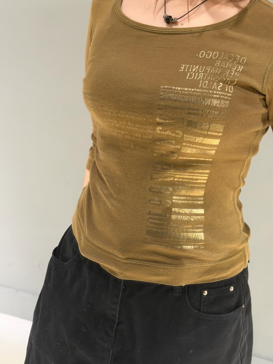 Barcode printing stitch detail top  상품이미지4