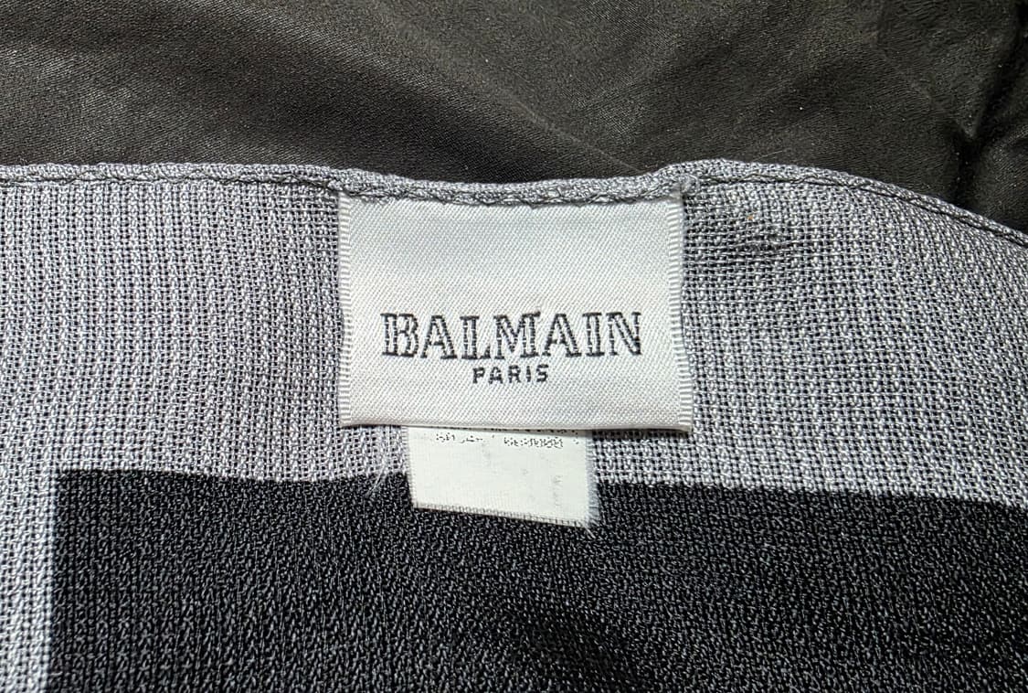 발망(BALMAIN) 빈티지 실크 100% 롱 스카프 상품이미지6
