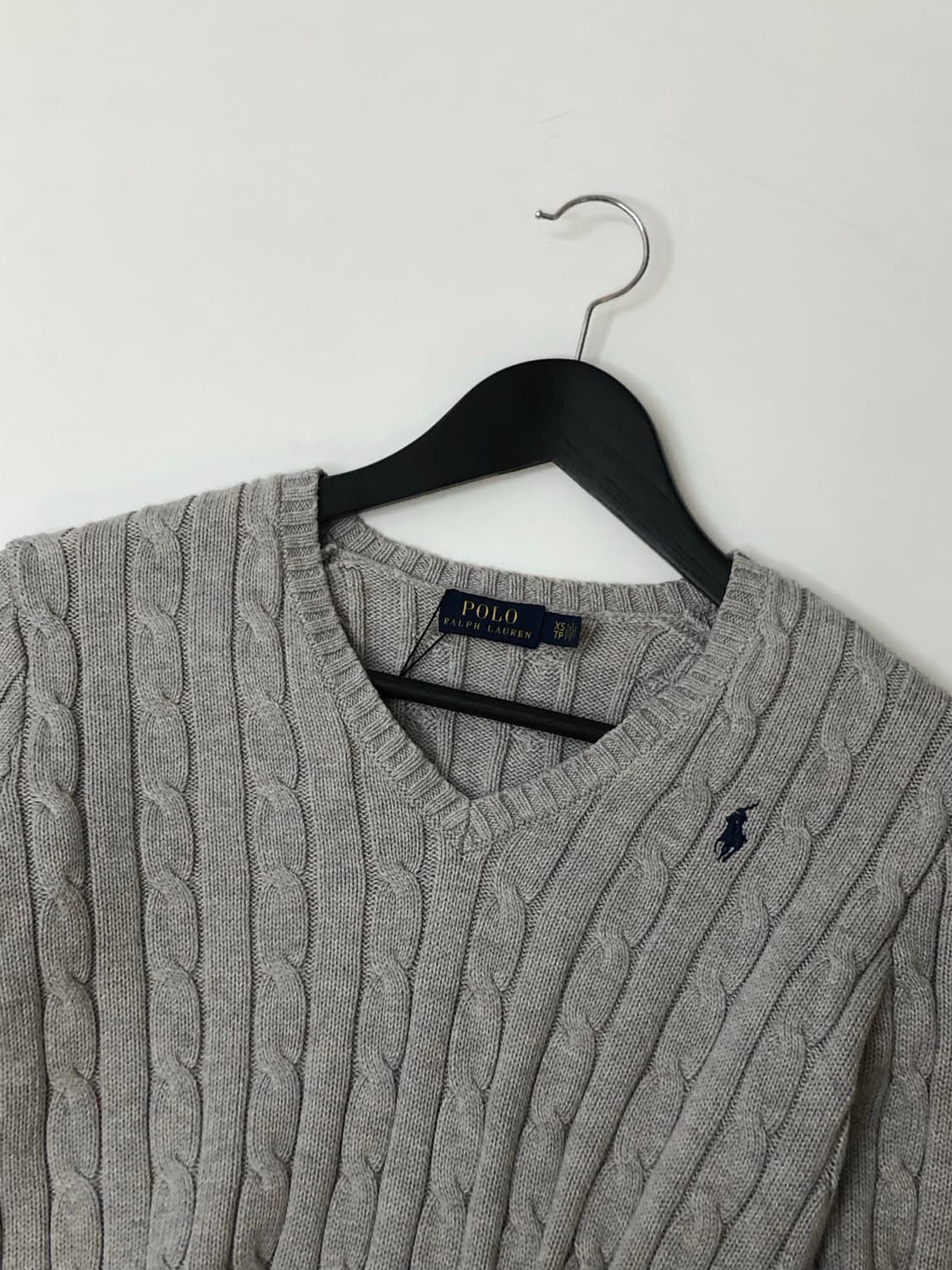 Polo 폴로 랄프로렌 그레이 케이블 V넥 니트 상품이미지1