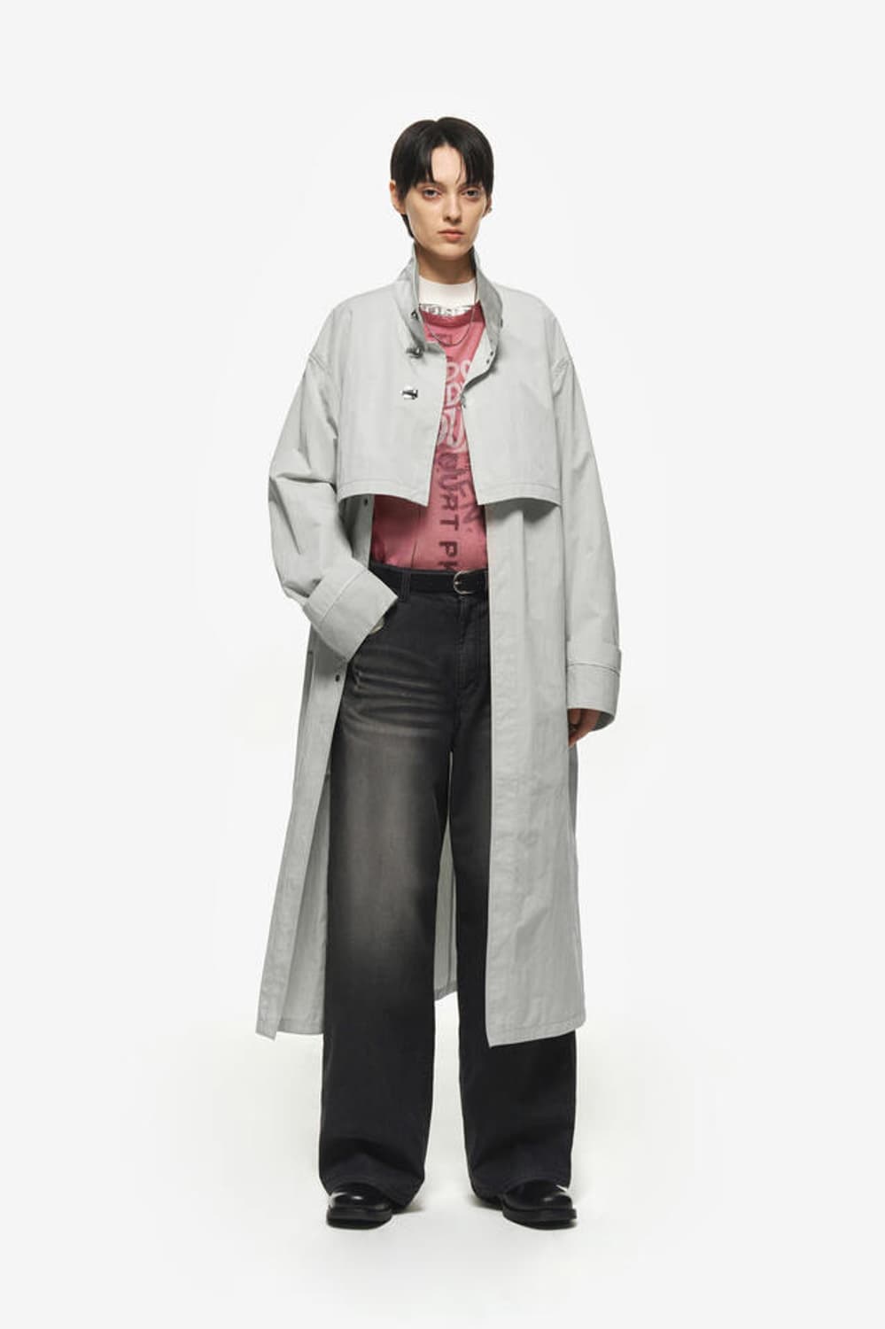 Layered nylon trench coat_Light Beige 상품이미지6