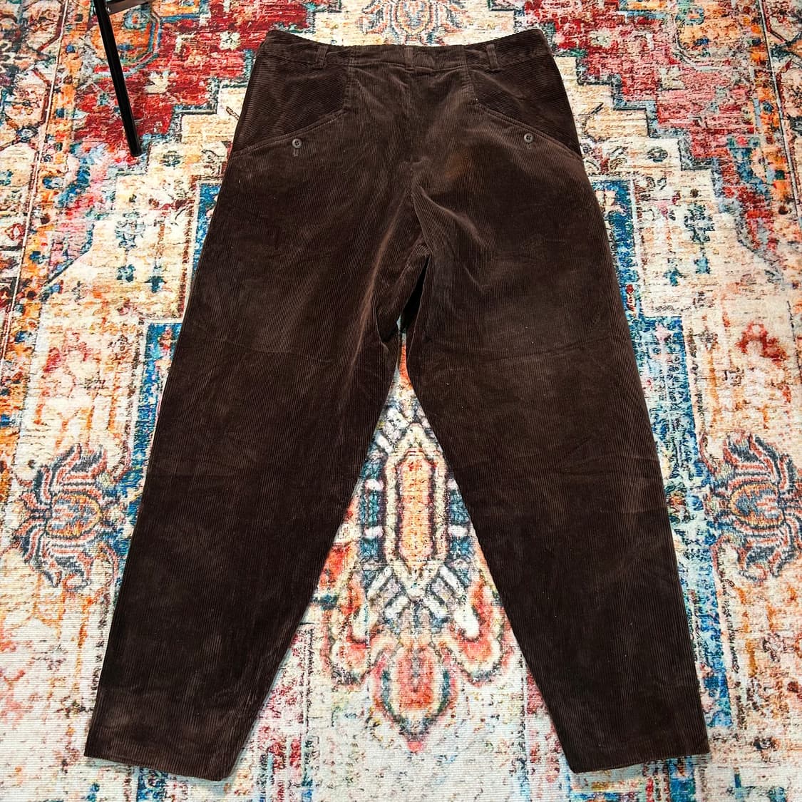 [33] 80s 이세이미야케 MEN 투턱 테이퍼드 브라운 코듀로이 팬츠 상품이미지2