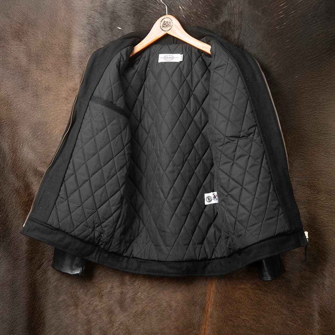 [95] LEATA 리타 울 레더 메카닉 자켓 체인스티치  상품이미지10