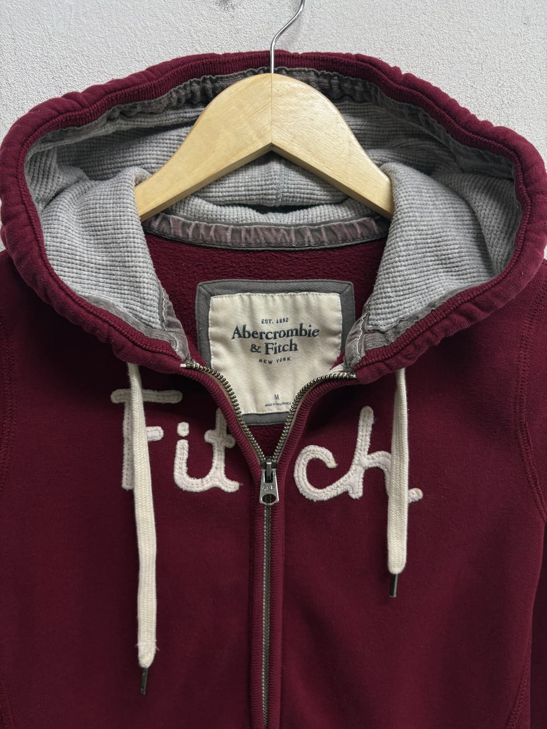 아베크롬비 버건디 후드집업 M 상품이미지4