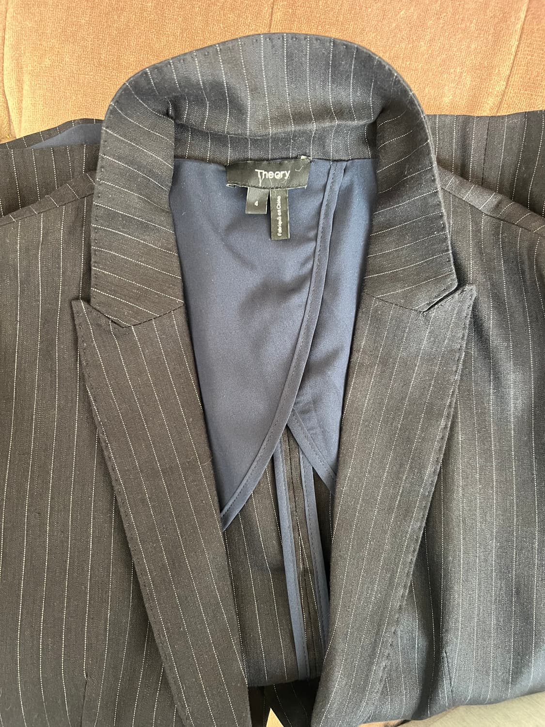 띠어리 여성 블랙스트라이프 린넨자켓 싱글자켓 상품이미지5