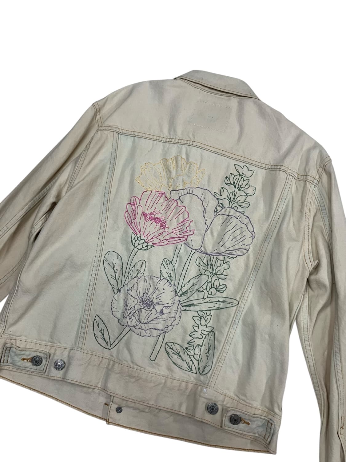 리바이스 플라워 자수 데님 자켓 L 상품이미지3