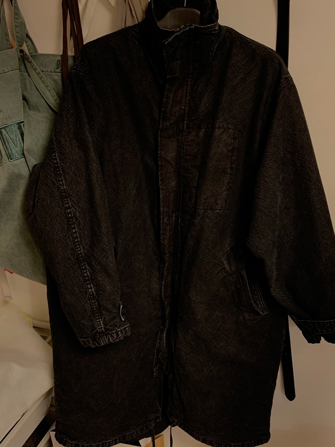 자라 워시드 데님 릴렉스드핏 코트 M 상품이미지3