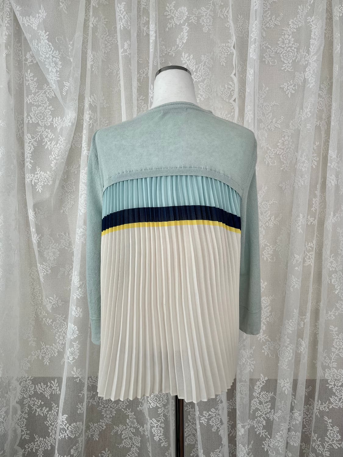 F) 한섬 SJSJ 플리츠 린넨 가디건 민트 상품이미지3