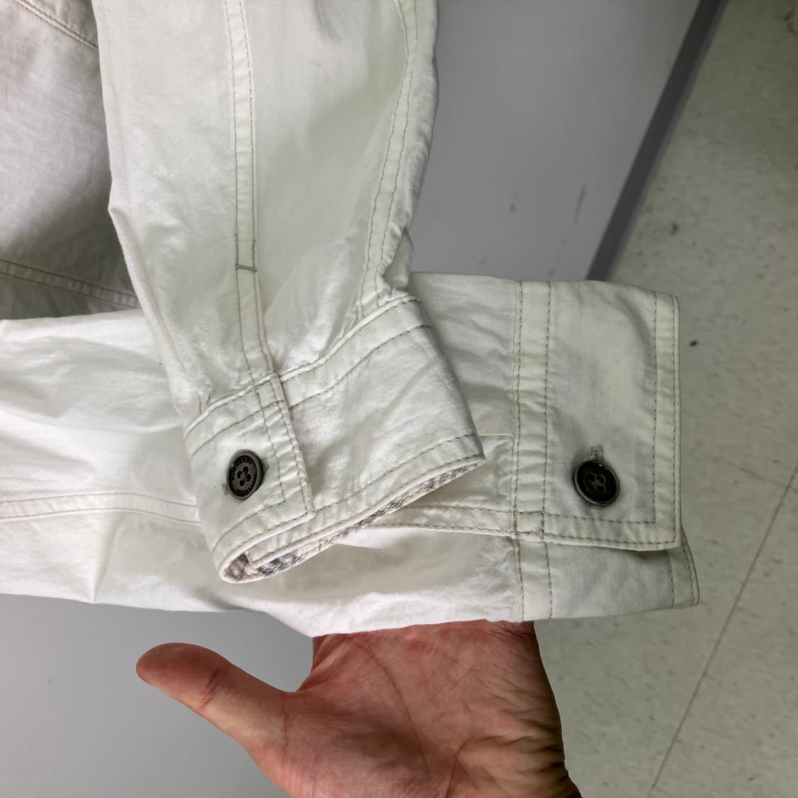 버버리 블루라벨 화이트 옥스포드 셔츠 XL 상품이미지7