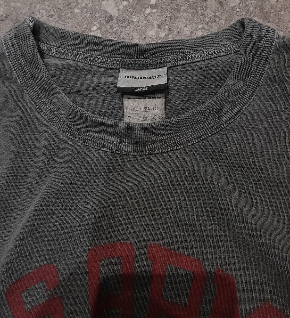 💥아웃스탠딩 피그먼트다잉 에어포스 반팔 (L)  상품이미지7