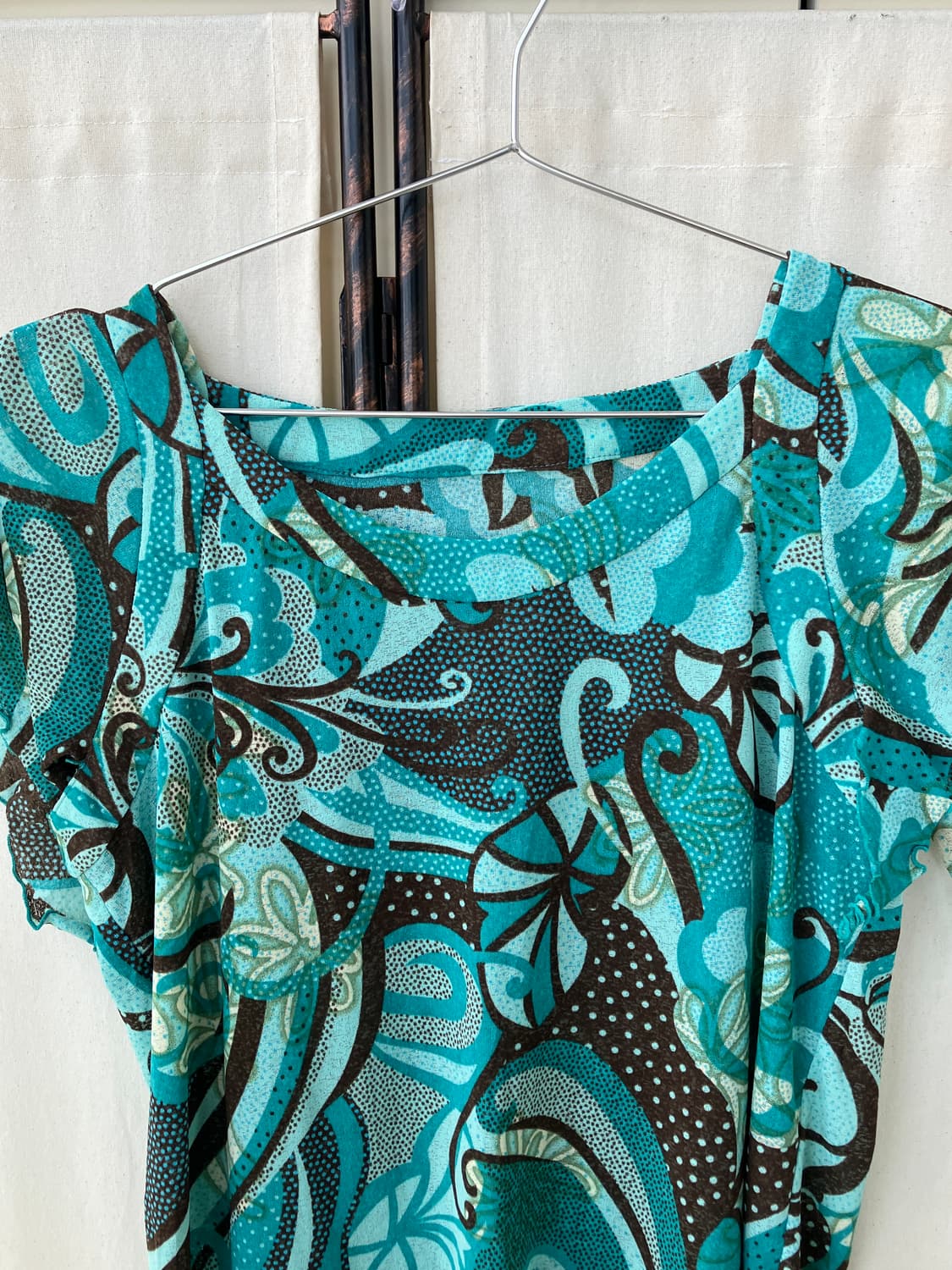 teal oriental frill blouse 상품이미지7