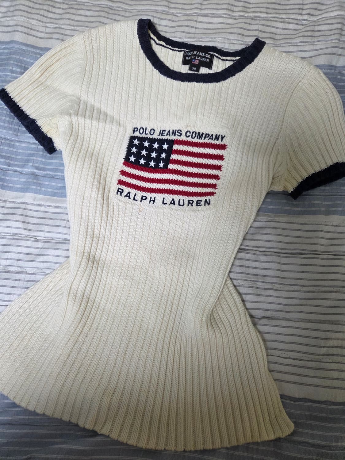 폴로진스 성조기반팔니트 상품이미지1