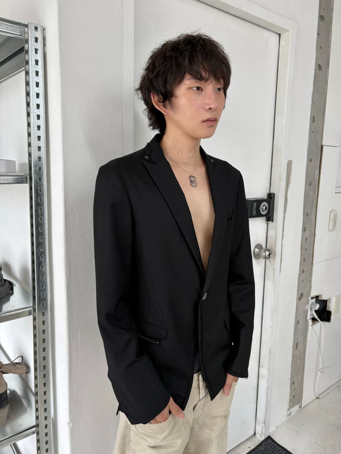 ppfm 레이어드 그런지 블레이져 상품이미지4