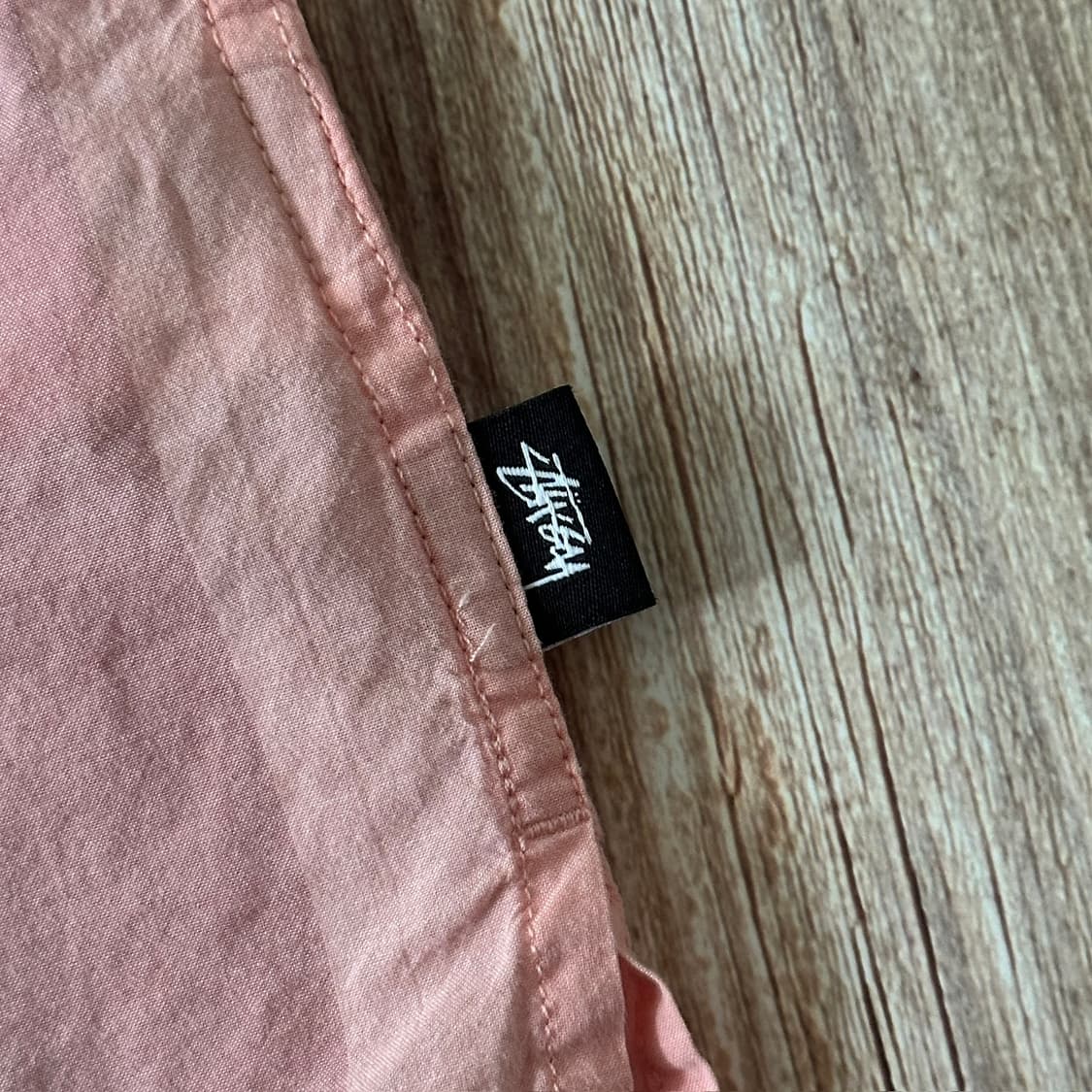 STUSSY 스투시 볼드 스트라이프 오픈 카라 셔츠 핑크 색상 XL사이즈 상품이미지9