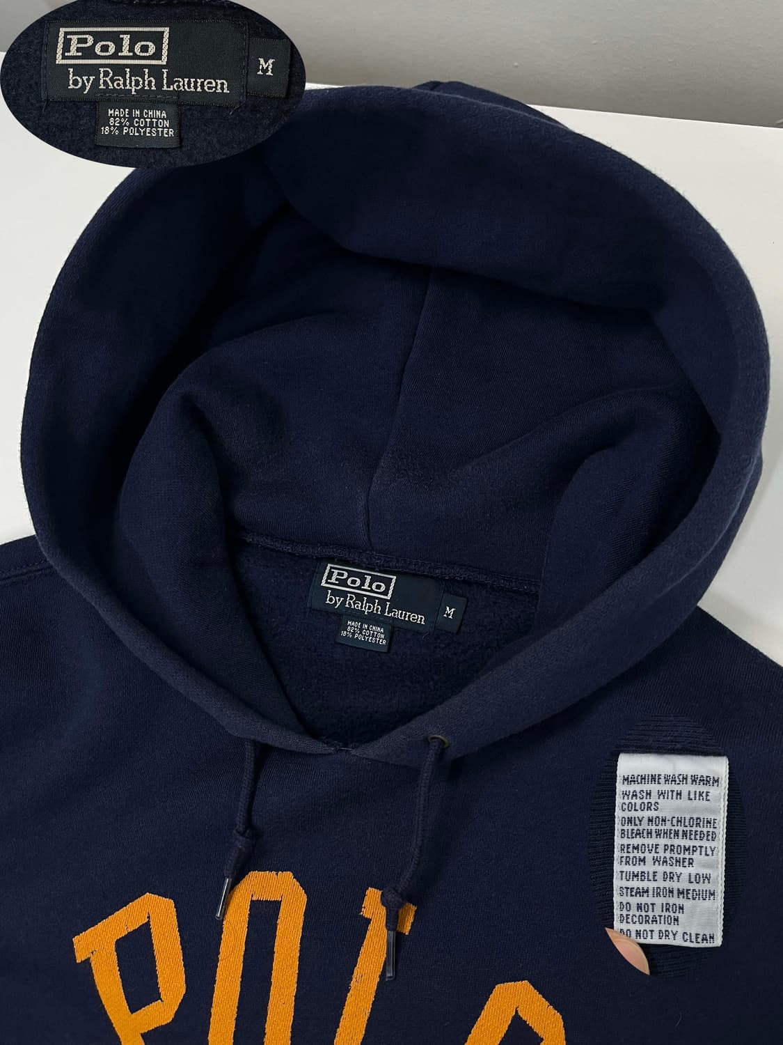 90's 폴로 랄프로렌 애슬레틱 엠블럼 헤리티지 퍼플네이비 스웻 후드티 상품이미지3