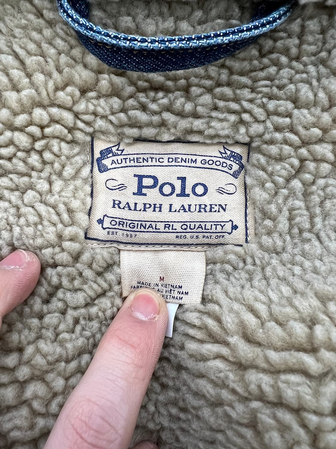 폴로 랄프로렌 덩가리 성조기 쉐르파 데님 트러커 자켓 상품이미지7