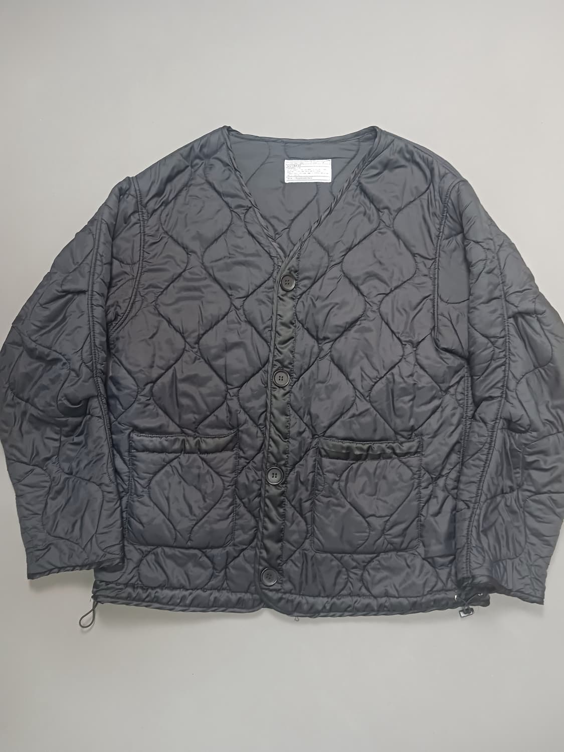 [프리] 아스노핏 깔깔이 퀼팅 경량 패딩 자켓 블랙 상품이미지1