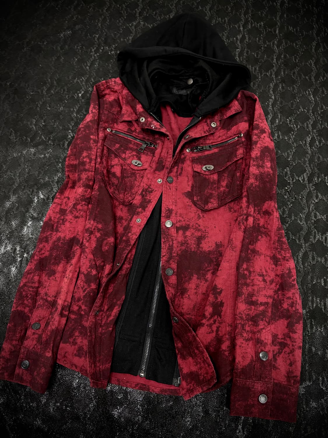 00’s Archive Red Bleach Layered Jacket 상품이미지4