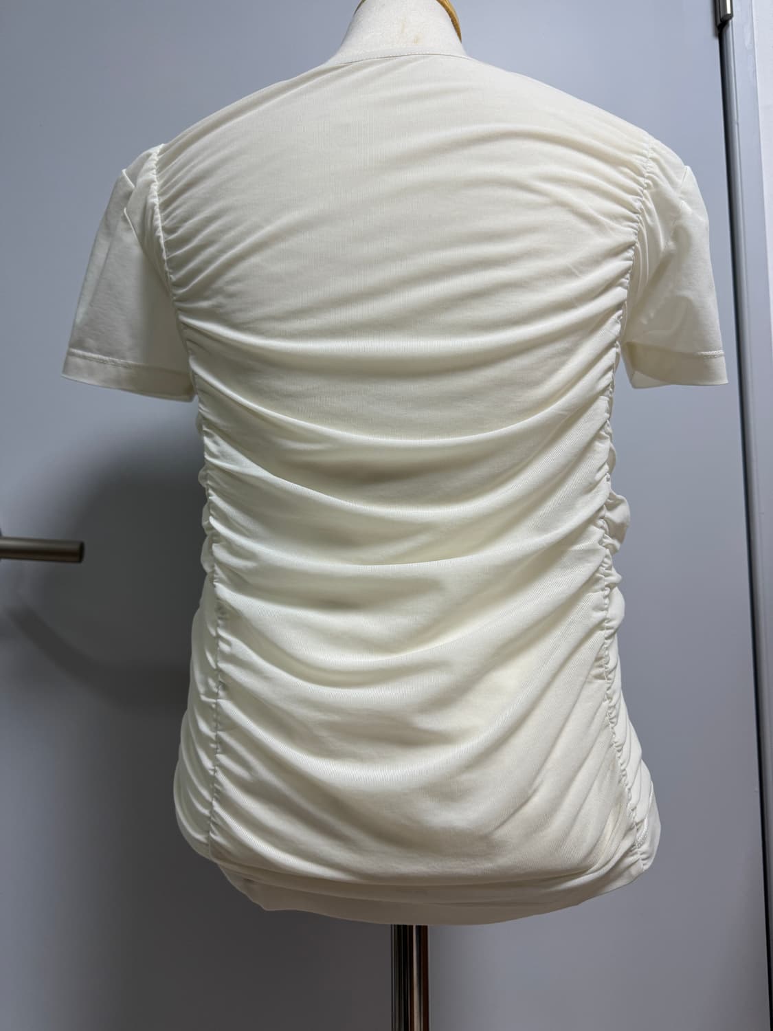 달천깔 y2k 발레코어 셔링 쉬폰 레이어드 티 상품이미지5