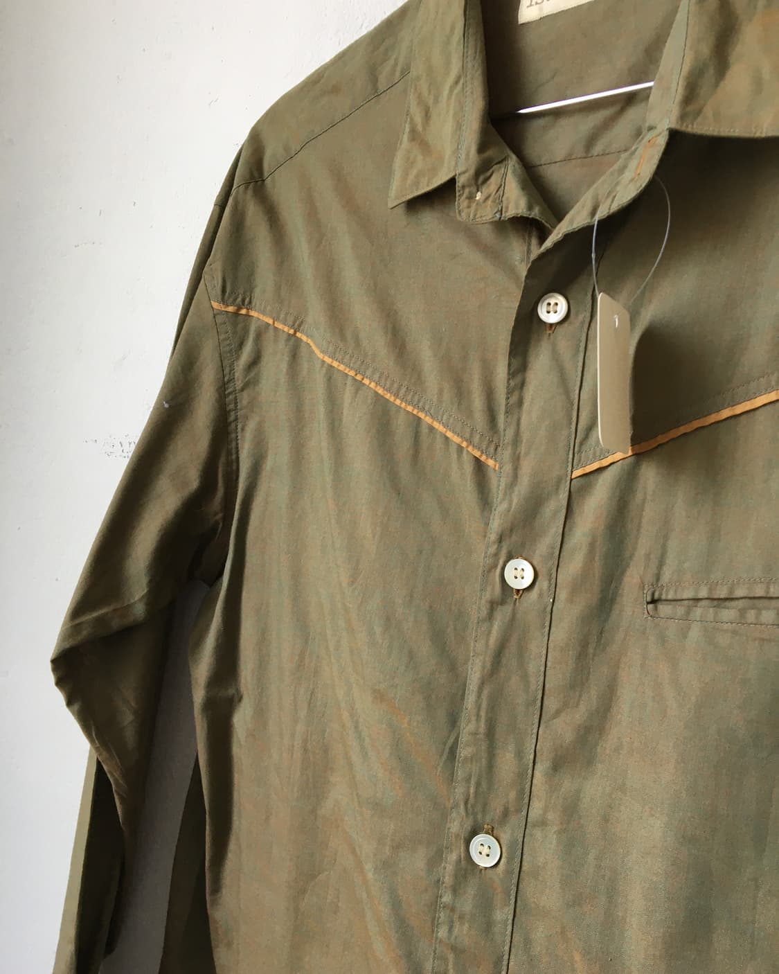 Green glossy shirt 상품이미지4