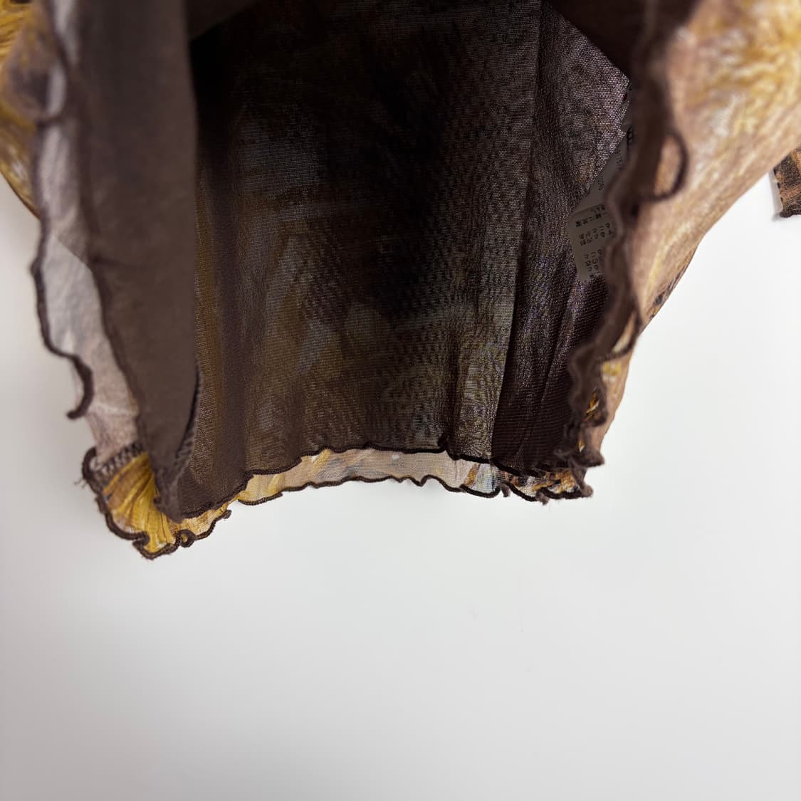 빈티지 패턴 메쉬 레이어드 티셔츠 상품이미지5