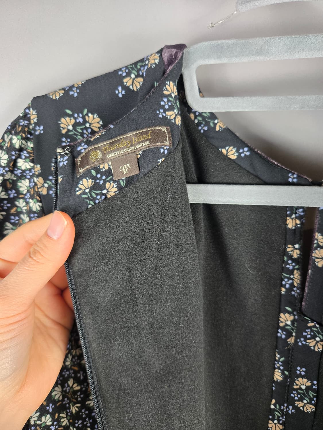 [무료배송]써스데이아일랜드 M 기모 안감 플라워 쉬폰 롱 원피스 상품이미지8