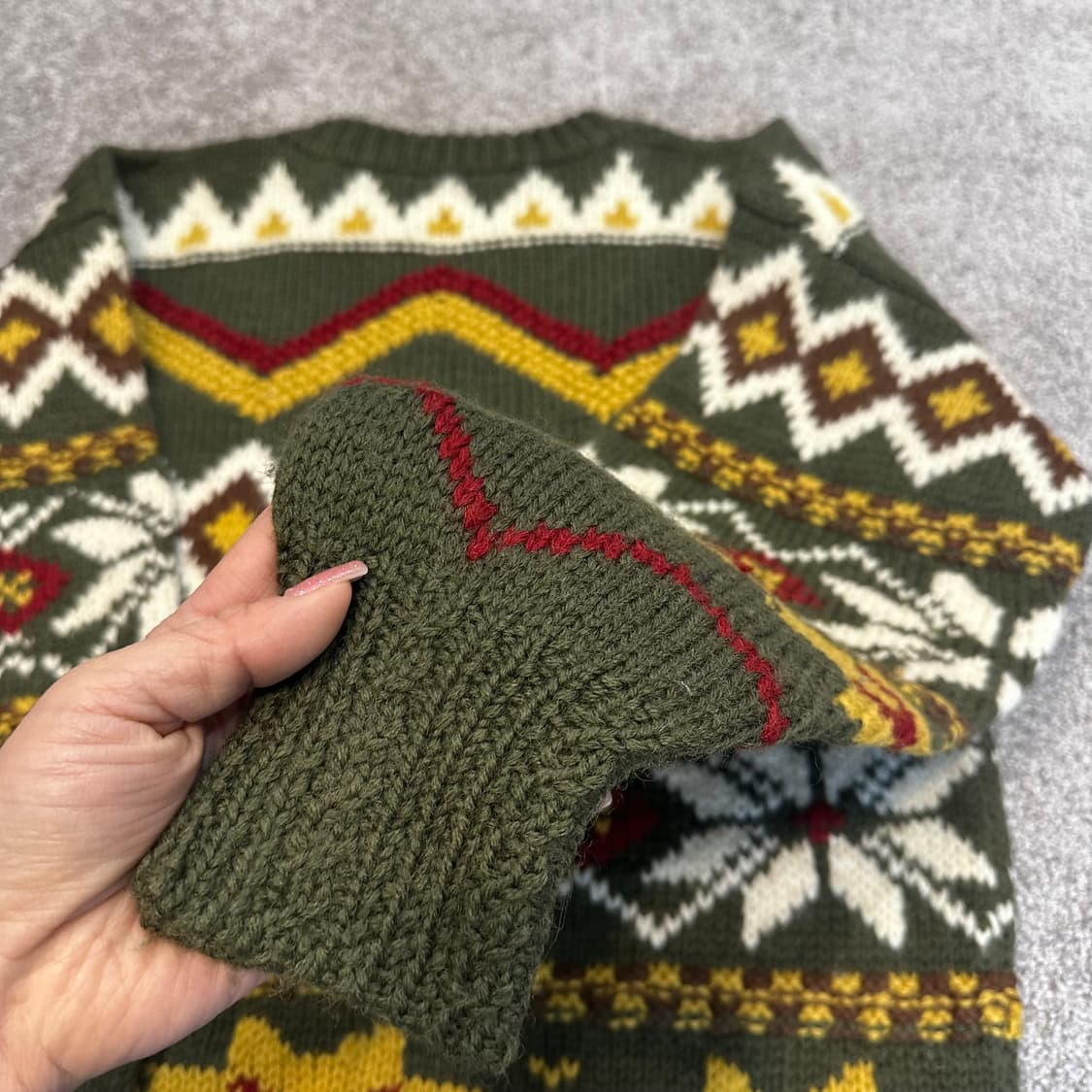 빈티지 젠슨 노르딕 패턴 울 니트M 상품이미지6