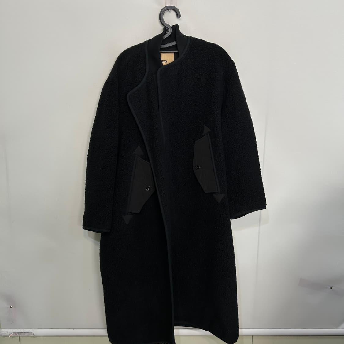 시스템 레이어 텍스쳐 부클레 울 니트 코트 상태최상 상품이미지4